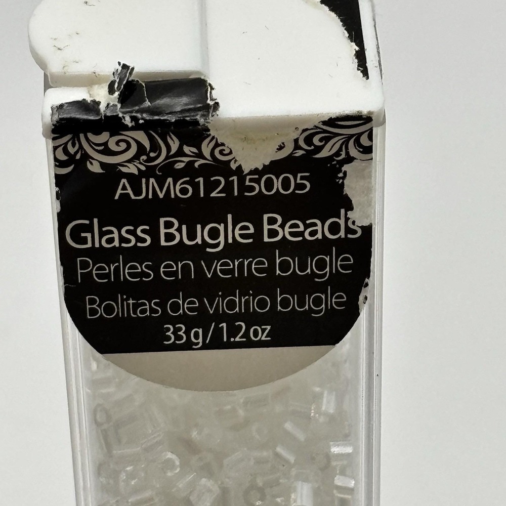 Glass Bugle Beads Clear Vintage Jewelry Crafting‎ Open Box